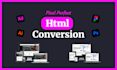 convert figma to html, psd to html or any design to html
