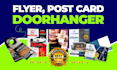 event flyer, business flyer, print ad, door hanger design, postcard design