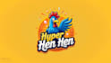 design hyper hen mascot logo with express delivery