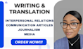 write articles on communication, media, journalism, and interpersonal relations