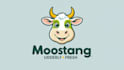 design outstanding cow mascot logo with express delivery