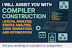do compiler construction assignments lexical,syntax,semantic,code optimization