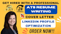 write professional resume writing ats resume cover letter optimize linkedin