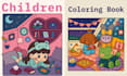 do coloring book page illustration, kid children book adult amazon kdp cover art