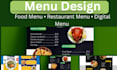 do menu design, food menu, restaurant menu and digital menu