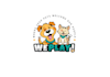create fun eye heart animal logo