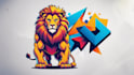 design realistic lion mascot logo with creative concepts