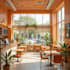 render 3d interior, interior design, cafe, restaurant