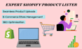 do shopify listing, product upload and SEO optimisation