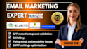 do full setup of email marketing in klaviyo mailchimp brevo for best result