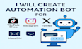 create tiktok shop bot, instagram api bot, twitter x bot, mass dm bot