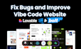 add features and fix bugs in vibe coded ai website