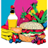 make a food pop art illustration