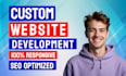 do custom website development as full stack developer frontend backend expert