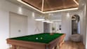 design snooker room area with TV lounge in 3d render