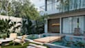 design modern tropical villa landscape with pool and greenery