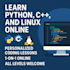 teach python, c from scratch via online coding lessons