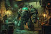 make a detailed warhammer illustration, paint warhammer