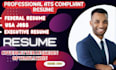 provide professional federal resume, USA jobs, and executive resume
