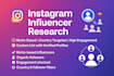 search find best instagram influencer research list for your niche
