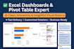 create excel pivot tables ,dashboards and charts