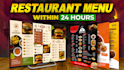 design a professional restaurant menu card with modern layout