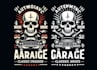 do automotive garage skeleton classic car print logo design