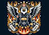 make custom eagle fireman firefighter logo