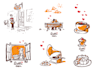 draw pastry bakery cafeteria food illustration