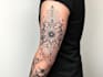 create sleeve tattoo design in geometric style