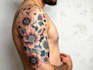 do premium trash polka design , sleeve tattoo
