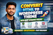 convert HTML template to fast responsive wordpress theme with acf