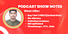create SEO podcast show notes and episode summary with offer