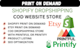 setup shopify pod store design arabic cod dropshipping store etsy pod printify