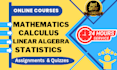 assist in calculus algebra statistics mathematics and math test