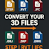 convert your 3d files to the format you need
