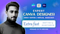 design anything using canva as a virtual assistant graphic designer video editor