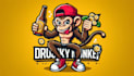 design unique drinkie monkey logo within new concepts
