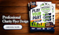 design charity, nonprofit, fundraising and donation flyer