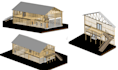 do wooden structure, wall, roof framing and deck design