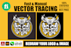 redraw logo vector tracing, vectorize image png to vector file coreldraw