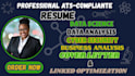 write a data science resume, data analyst cyber security, tech and cover letter