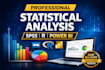 do statistical data analysis by using python, r, and spss