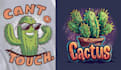 design cartoon t shirt cactus logo