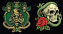 make custom skull crown snake rose tattoo logo design
