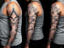 create sleeve tattoo design in geometric style