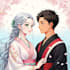 draw a anime couple character art anime