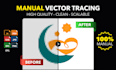 manually vectorize, redraw and recreate your logo