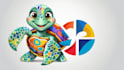 design sea turtle mascot logo with my creative thinking