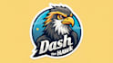design outstanding dash hawk mascot logo with express delivery